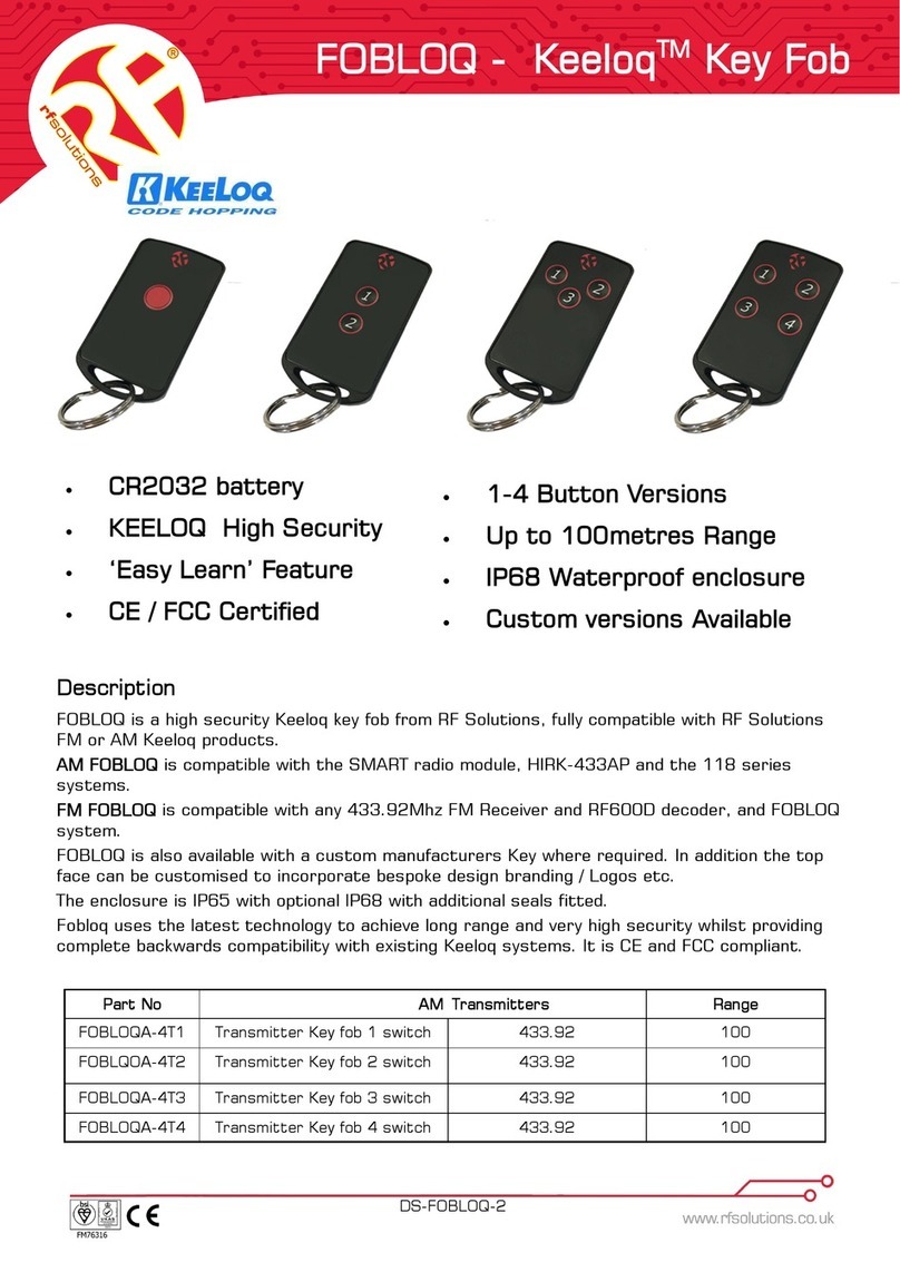 RF SOLUTIONS Keeloq FOBLOQA-4T1 User manual