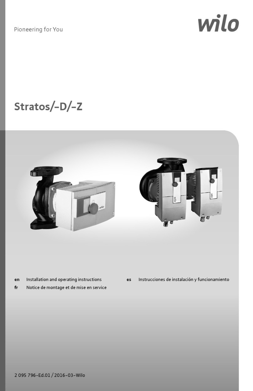 Wilo Stratos Installation and operating instructions Wilo Stratos Installation and operating instructions