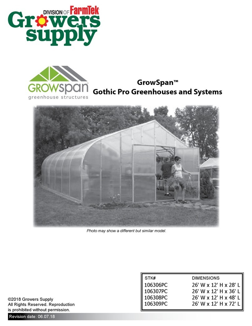 FarmTek Growers supply GrowSpan 106306PC installation instructions