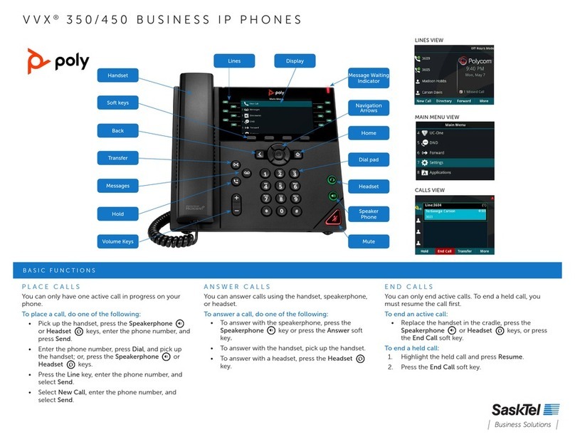 Polycom VVX 350 User manual Polycom VVX 350 User manual