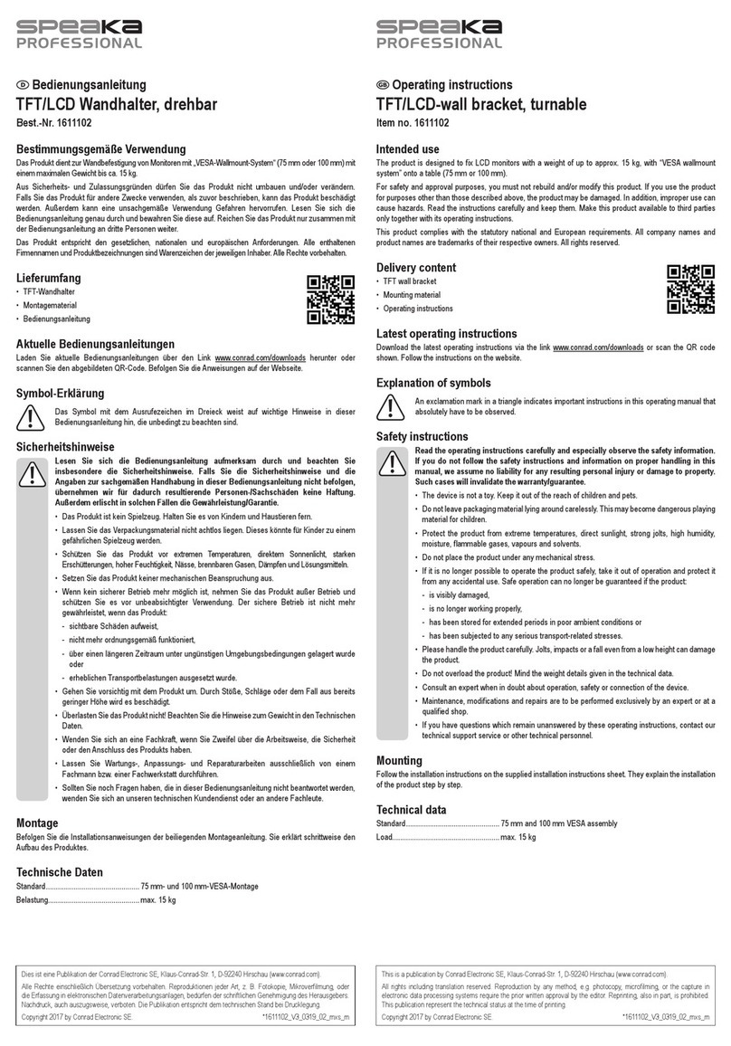 Speaka Professional SP-6444408 operating instructions