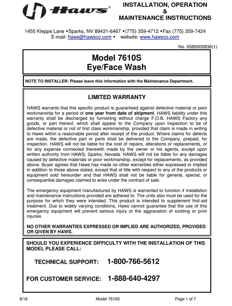 Haws 7610S Installation, operation & maintenance instructions