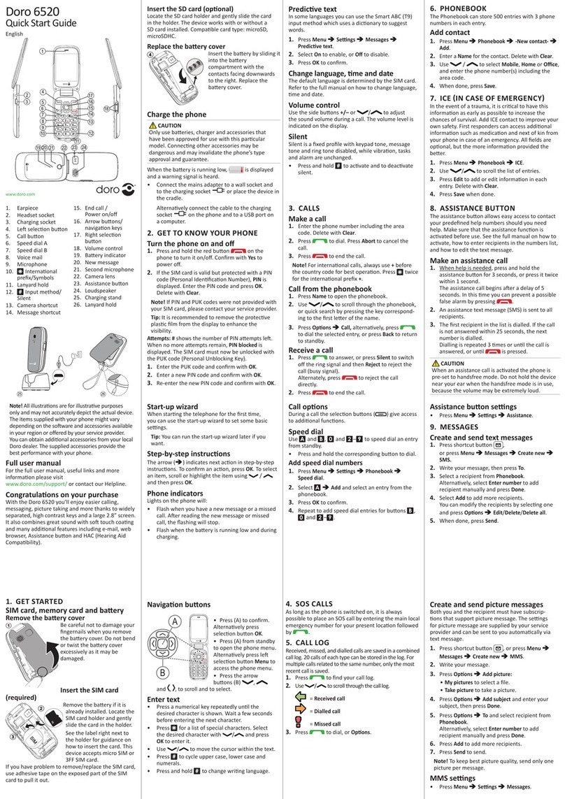 Doro 6520 User manual