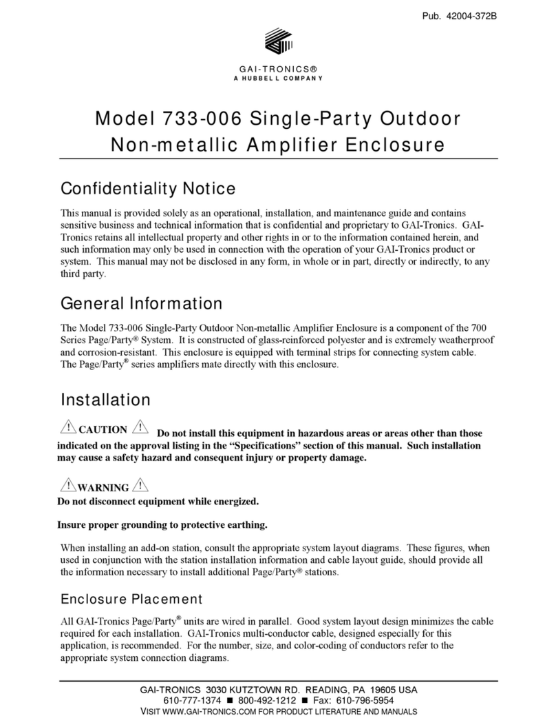 Hubbell GAI-TRONICS 733-006 manual