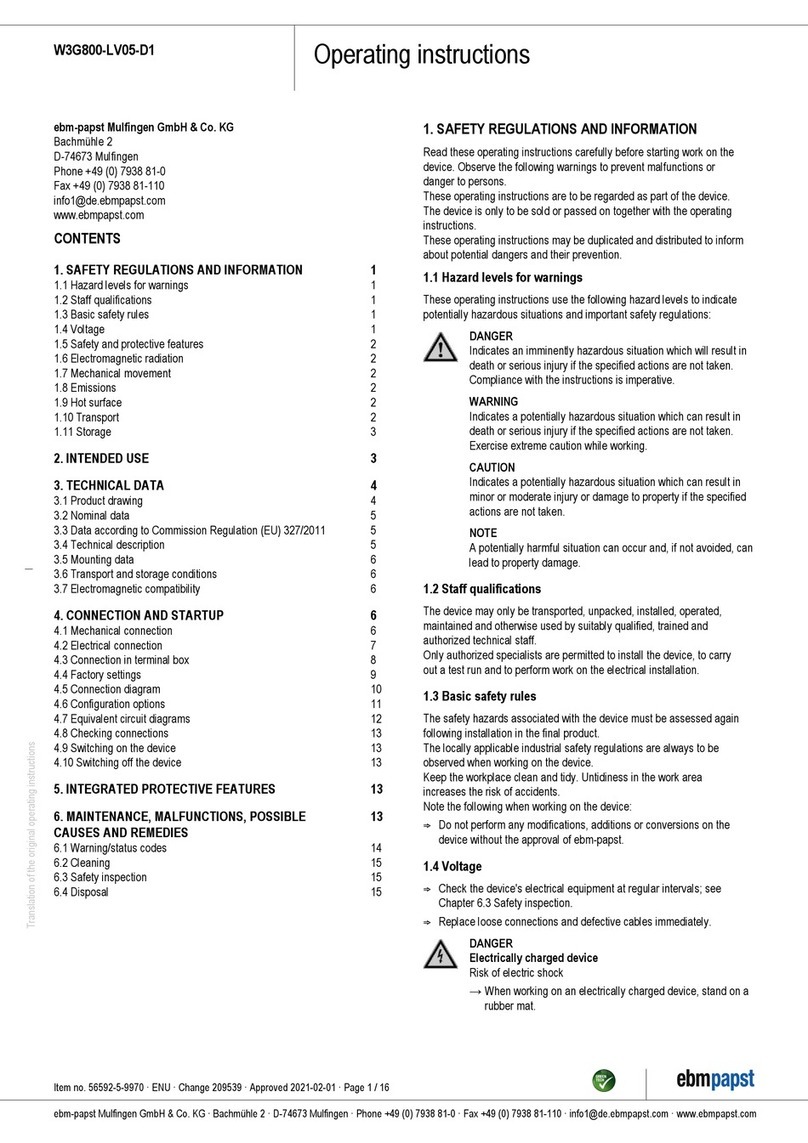 Ebmpapst W3G800-LV05-D1 User manual
