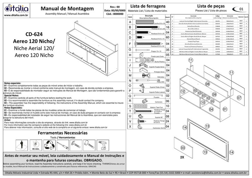 Ditalia Móveis CD-624 Assembly manual