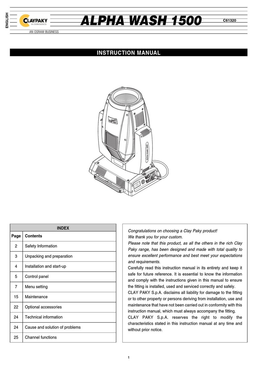 Osram CLAYPAKY ALPHA WASH 1500 User manual Osram CLAYPAKY ALPHA WASH 1500 User manual