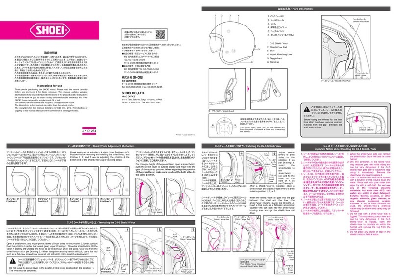 SHOEI JO User manual