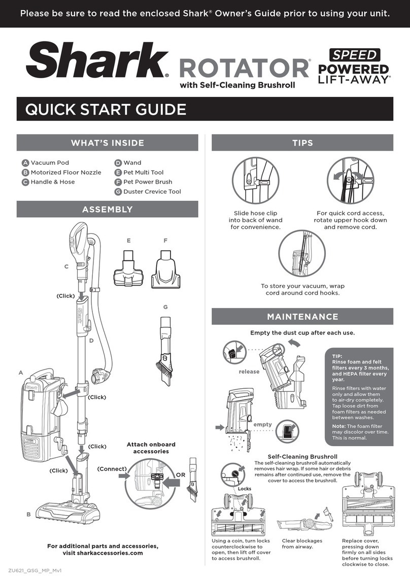 Shark Rotator Powered Lift-Away ZU621 User manual