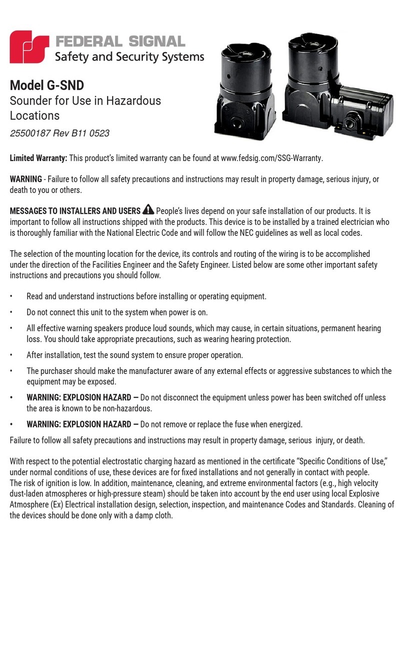 Federal Signal Corporation G-SND User manual