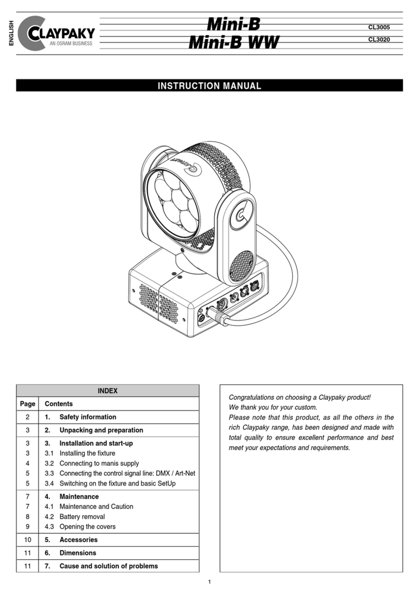Claypaky Mini-B WW instruction manual