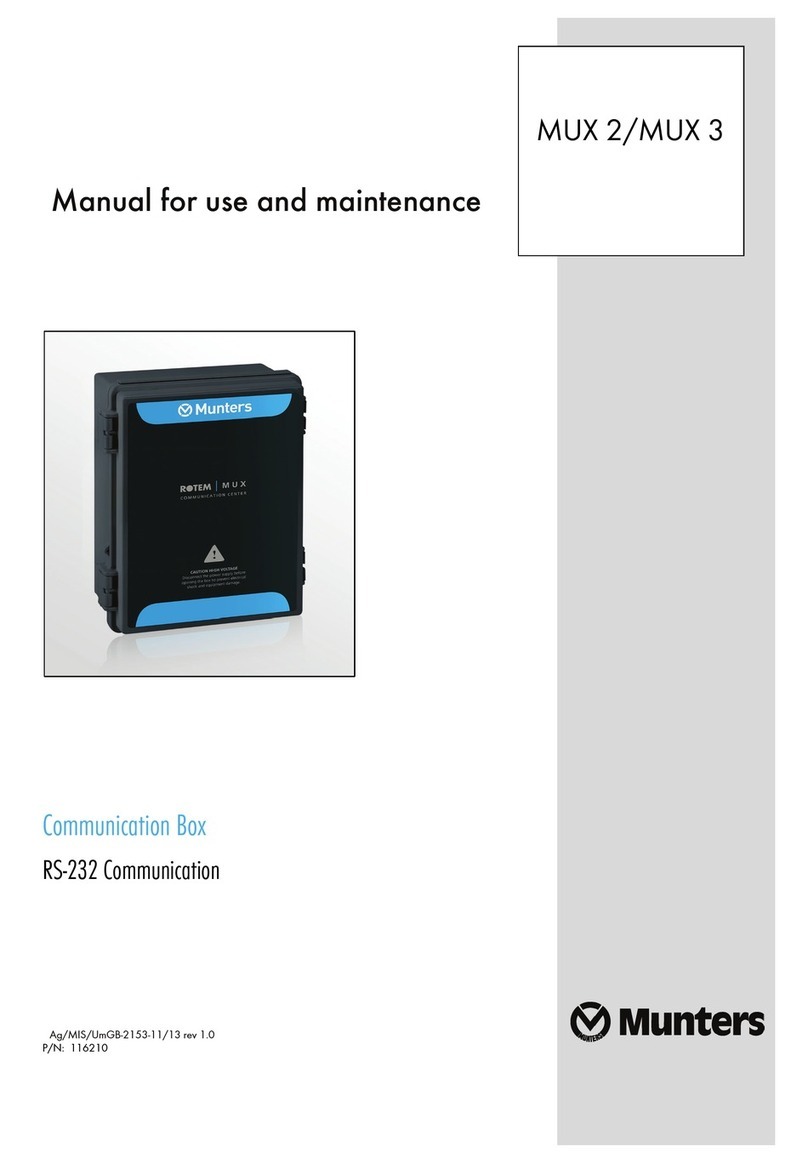 Munters MUX 2 Manual for use and maintenance Munters MUX 2 Manual for use and maintenance