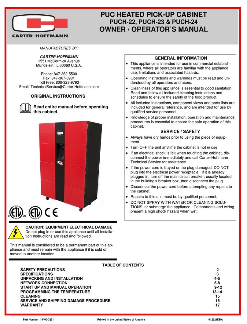 CARTER-HOFFMANN PUCH-22 Owner's manual