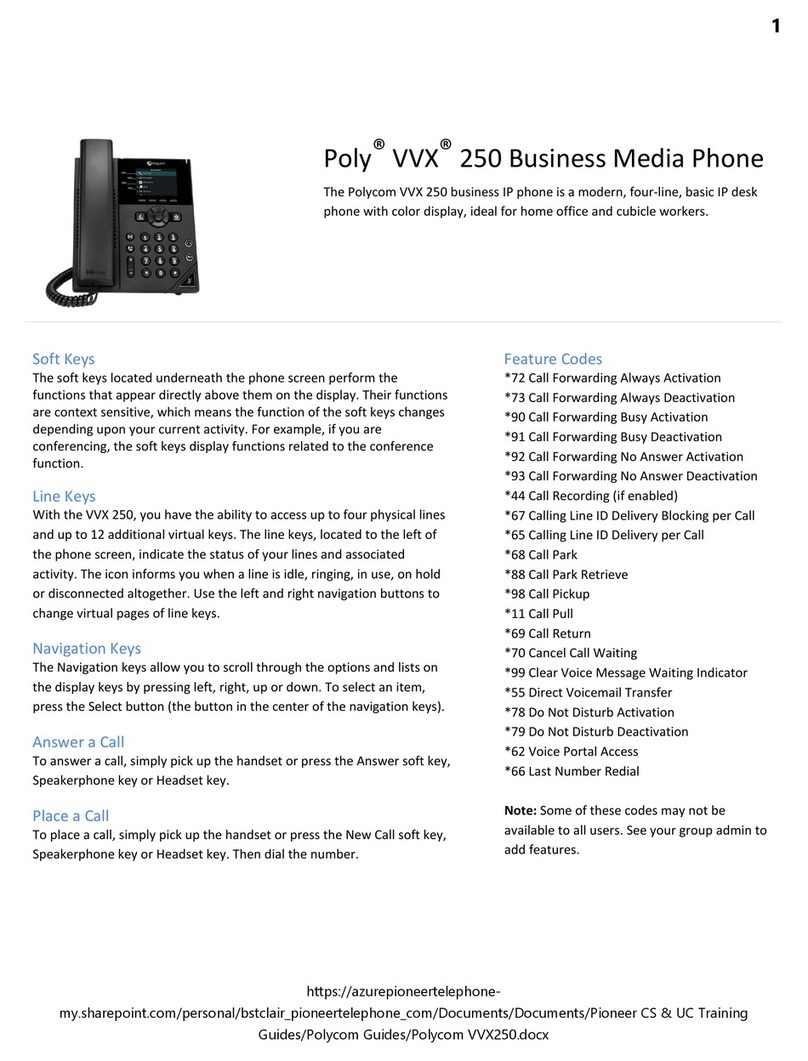 Polycom Poly VVX 250 User manual