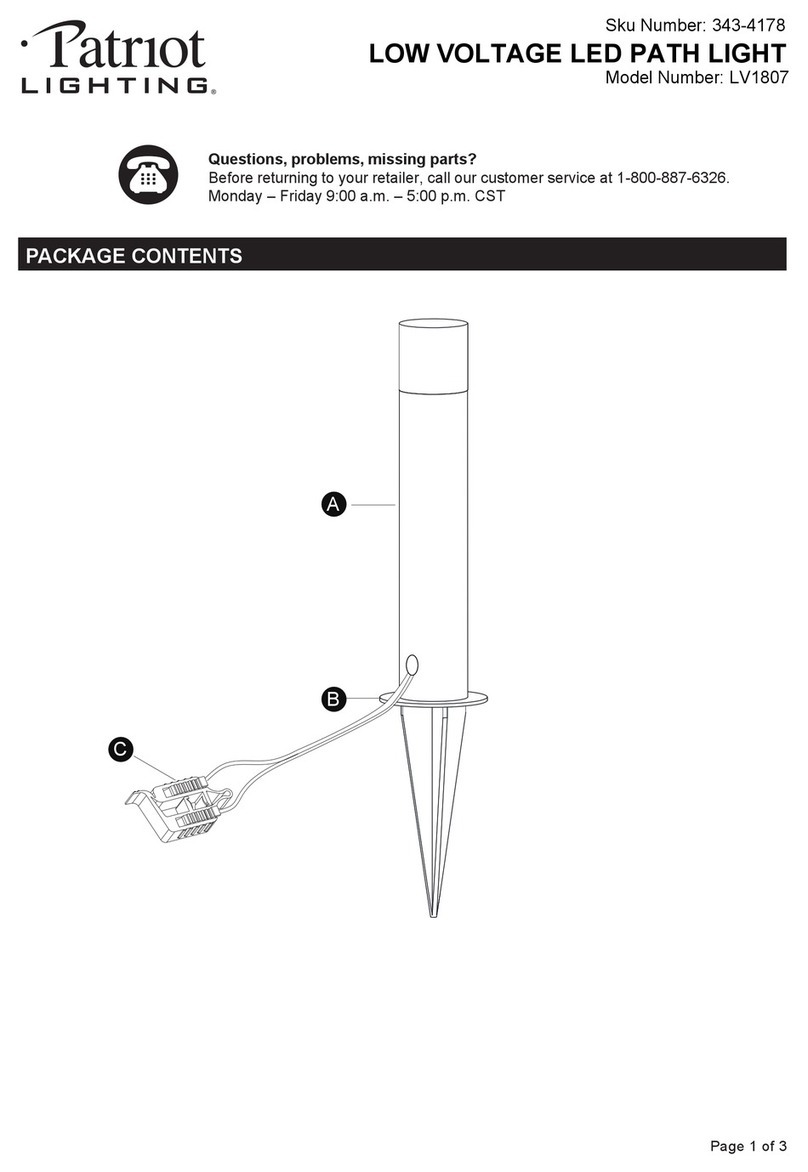 Patriot Lighting LV1807 manual
