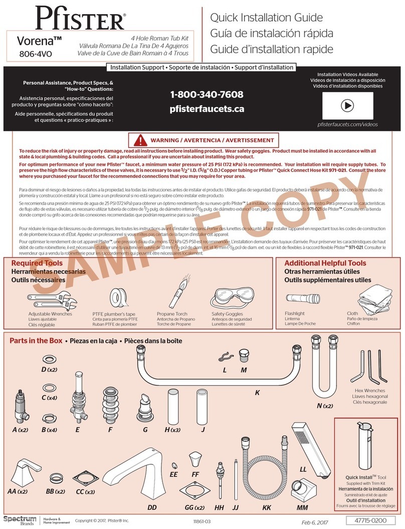 Pfister Vorena 806-4VO User manual