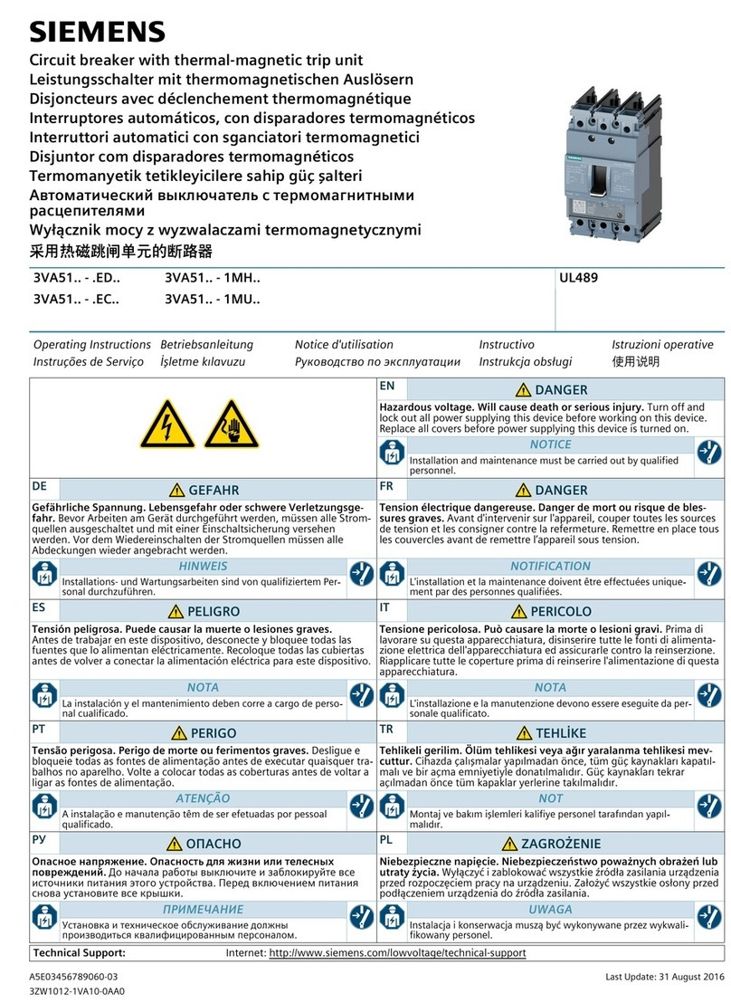 Siemens 3VA51 ED Series operating instructions
