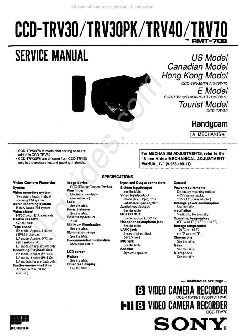 Sony 8 CCD-TRV30 Service manual