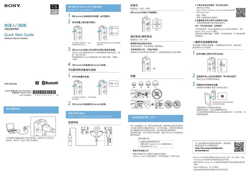 Sony DRC-BTN40K quick start guide