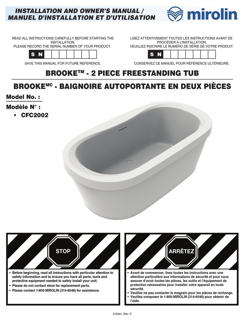 Mirolin BROOKE CFC2002 Installation instructions