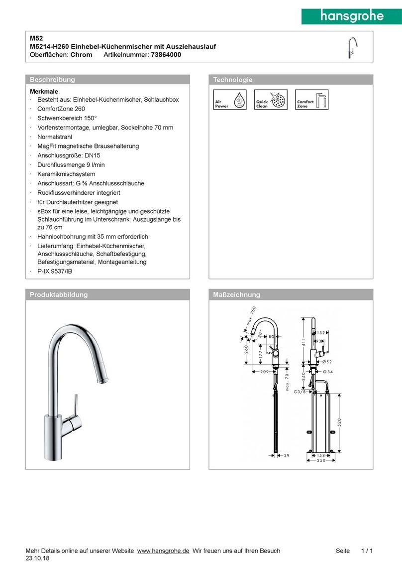 Hans Grohe M52 Instructions for use/assembly instructions