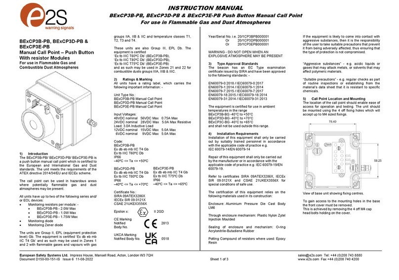 E2S BExCP3D-PB User manual