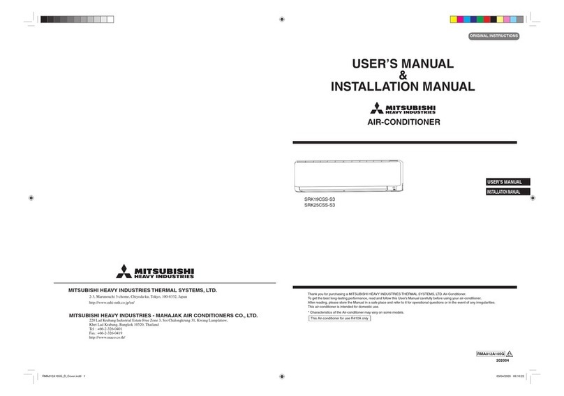 Mitsubishi Heavy Industries SRK19CSS-S3 User manual Mitsubishi Heavy Industries SRK19CSS-S3 User manual