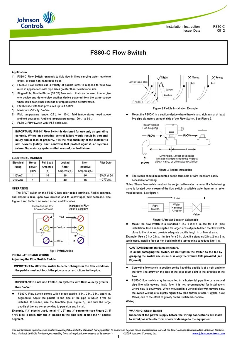 Johnson Controls FS80-C installation instructions