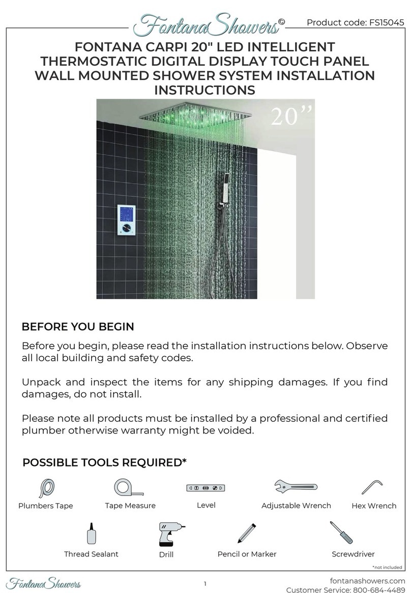 Fontana Showers FONTANA CARPI FS15045 installation instructions Fontana Showers FONTANA CARPI FS15045 installation instructions