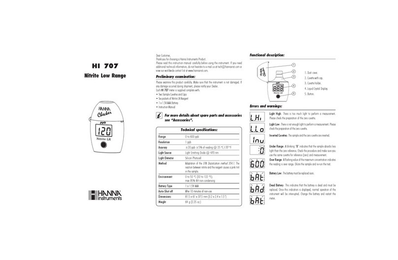 Hanna Instruments Checker HI 707 User manual
