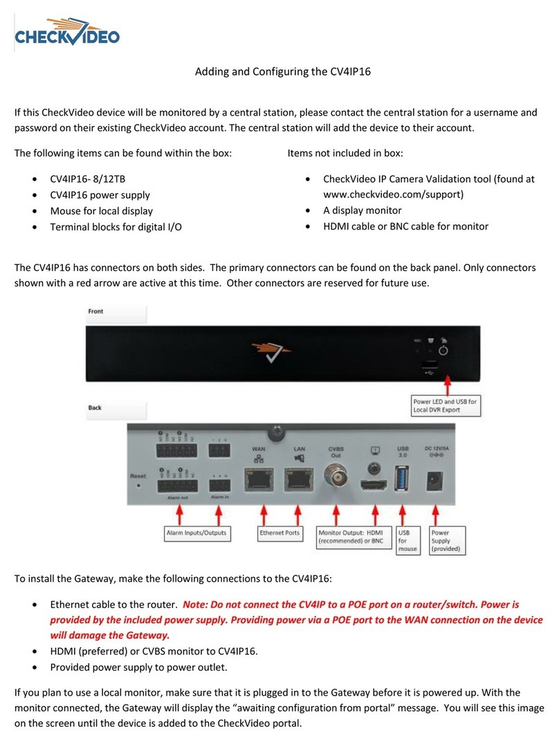 CheckVideo CV4IP16 User manual