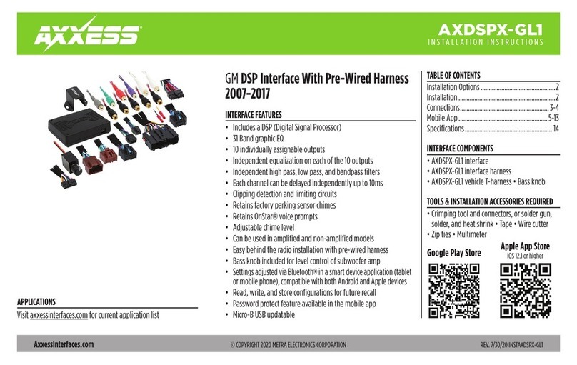 Axxess AXDSPX-GL1 User manual Axxess AXDSPX-GL1 User manual