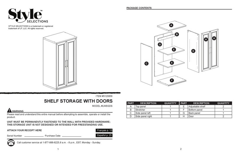Style selections LWSGDS User manual Style selections LWSGDS User manual