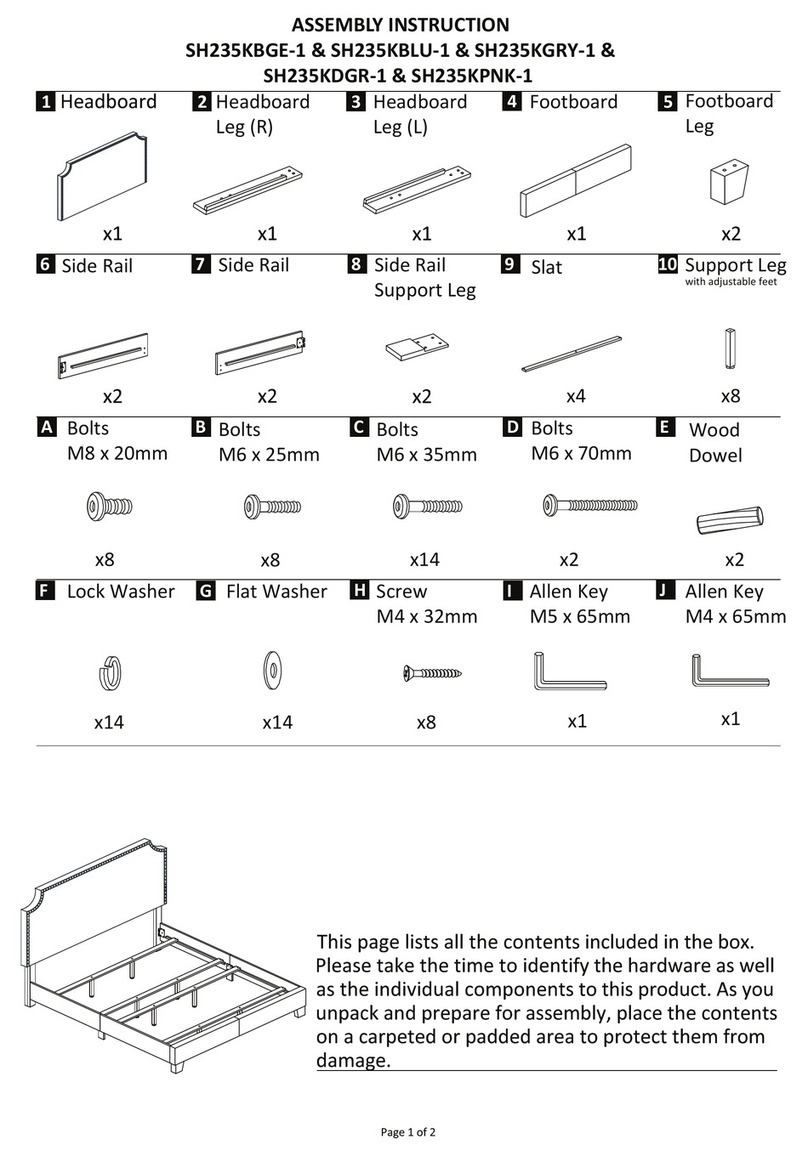ROOMS TO GO SH235KBGE-1 Assembly instruction ROOMS TO GO SH235KBGE-1 Assembly instruction