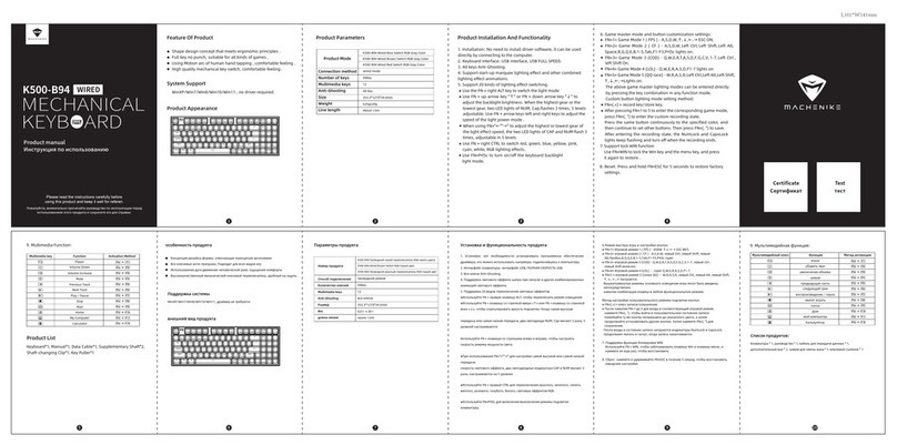 MACHENIKE K500-B94 user manual