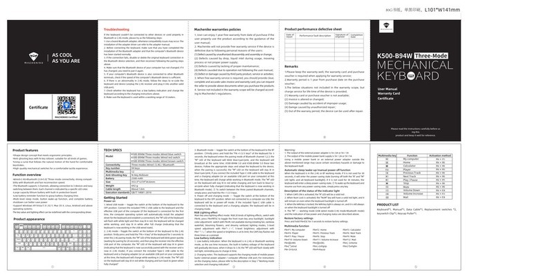 MACHENIKE K500-B94W user manual