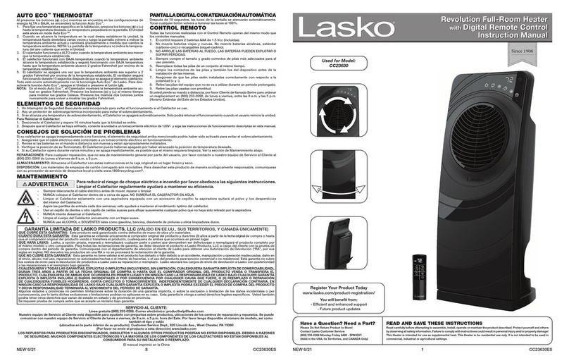 Lasko CC23630 instruction manual