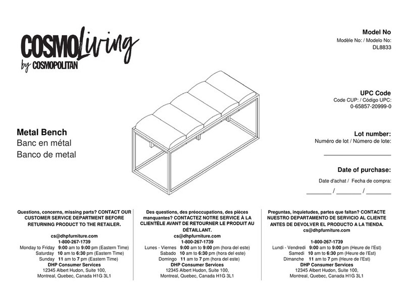 Cosmopolitan COSMOliving DL8833 User manual