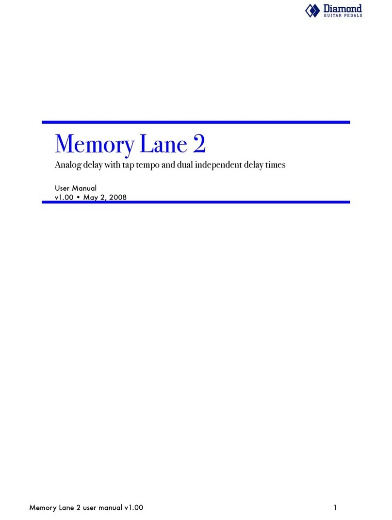 Diamond Guitar Pedals Memory Lane 2 user manual