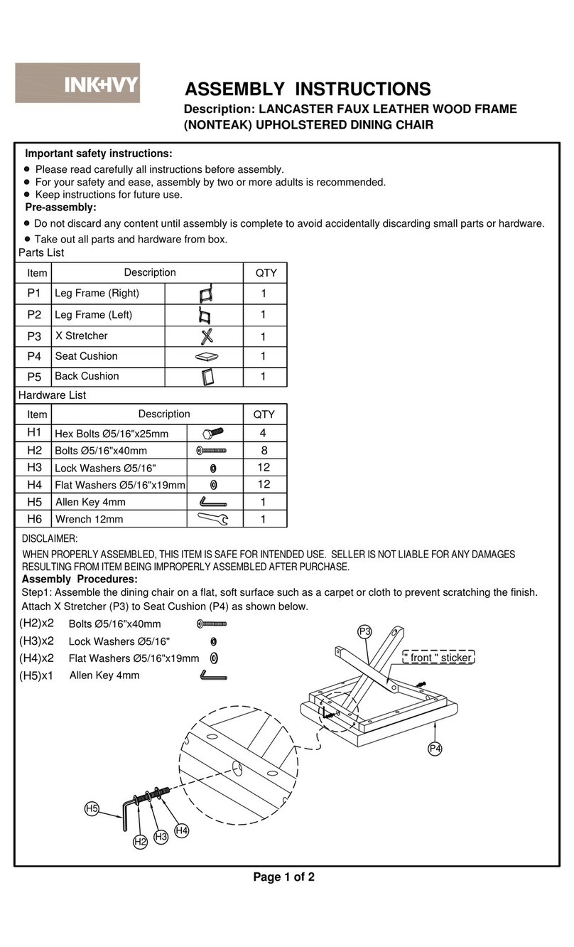 INK+IVY LANCASTER User manual INK+IVY LANCASTER User manual