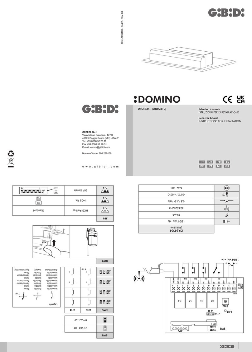 GiBiDi DOMINO DRS4334 Instructions for installation