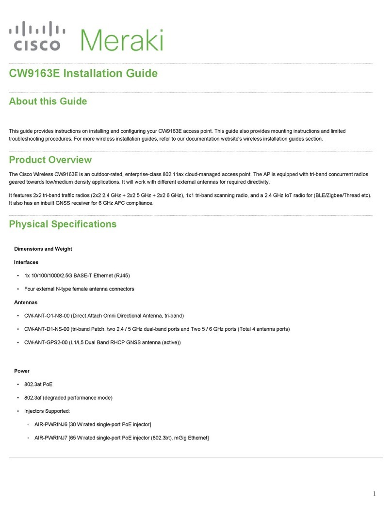 Cisco Meraki CW9163E User manual