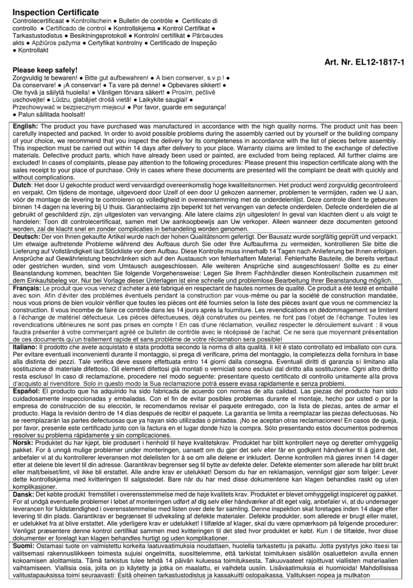 Palmako EL12-1817-1 installation manual Palmako EL12-1817-1 installation manual