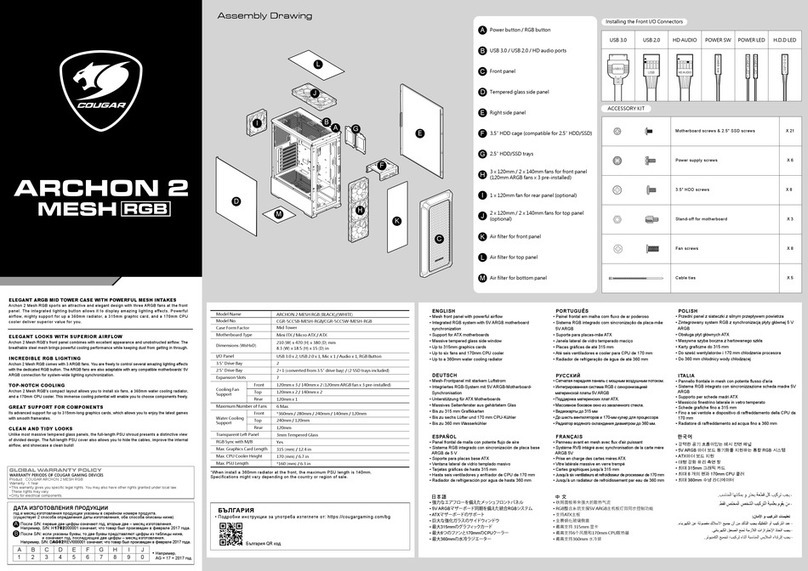 COUGAR Archon 2 Mesh RGB User manual COUGAR Archon 2 Mesh RGB User manual