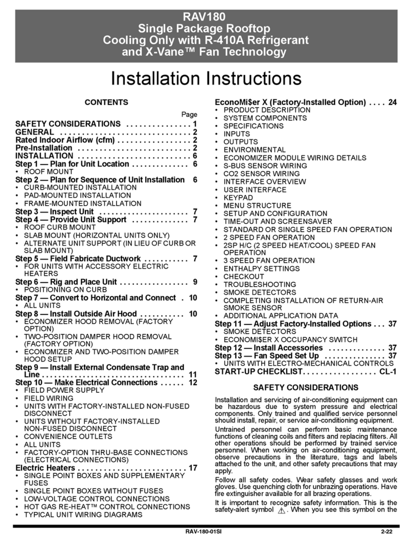 Carrier RAV180 installation instructions