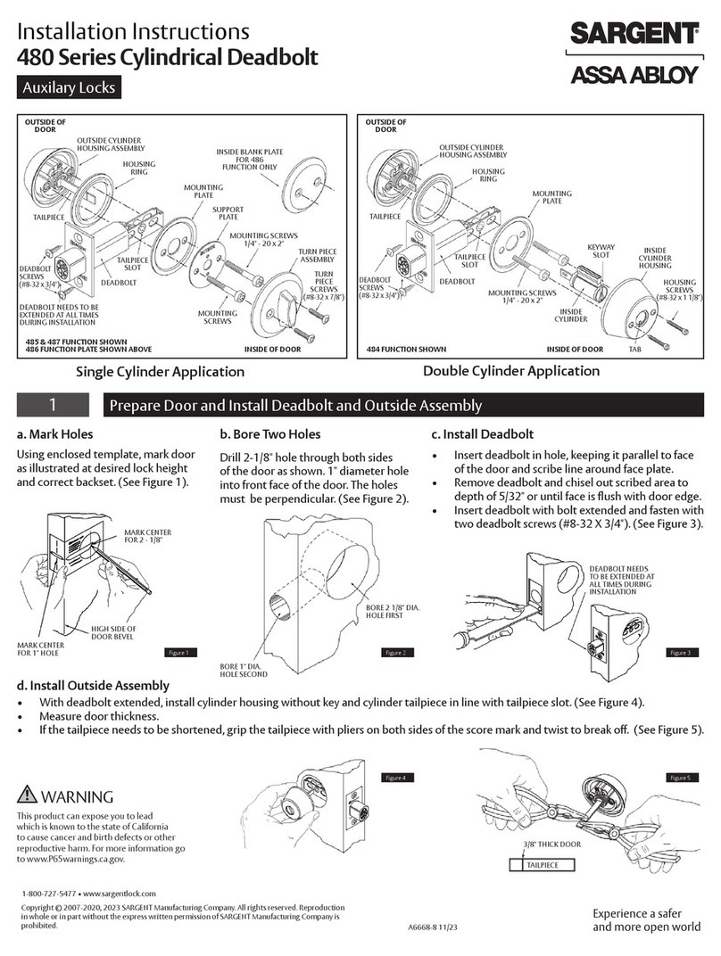 Assa Abloy SARGENT 480 Series User manual