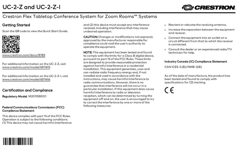 Crestron UC-2-Z-I User manual