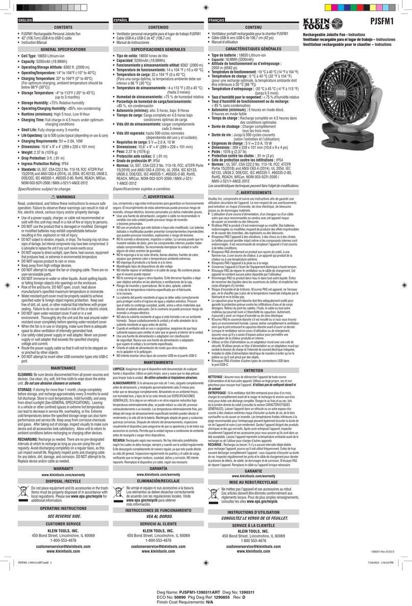 Klein Tools PJSFM1 instructions