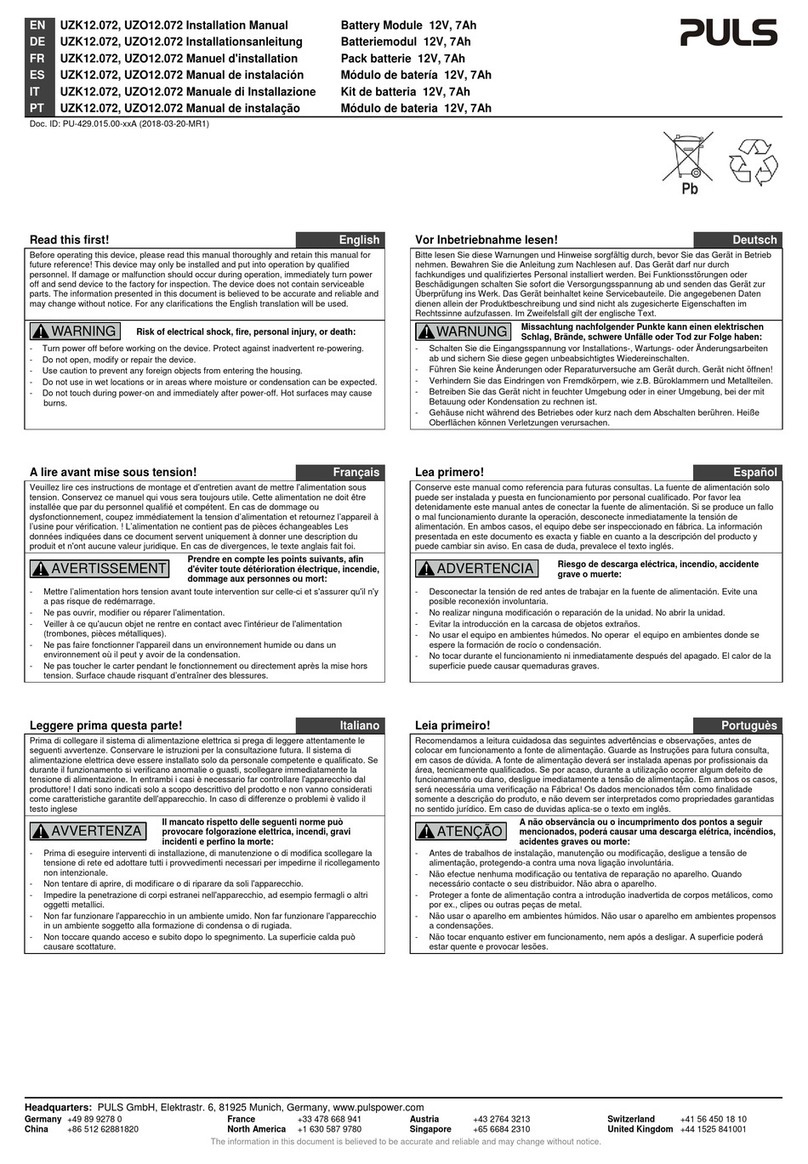 Puls UZK12.072 User manual