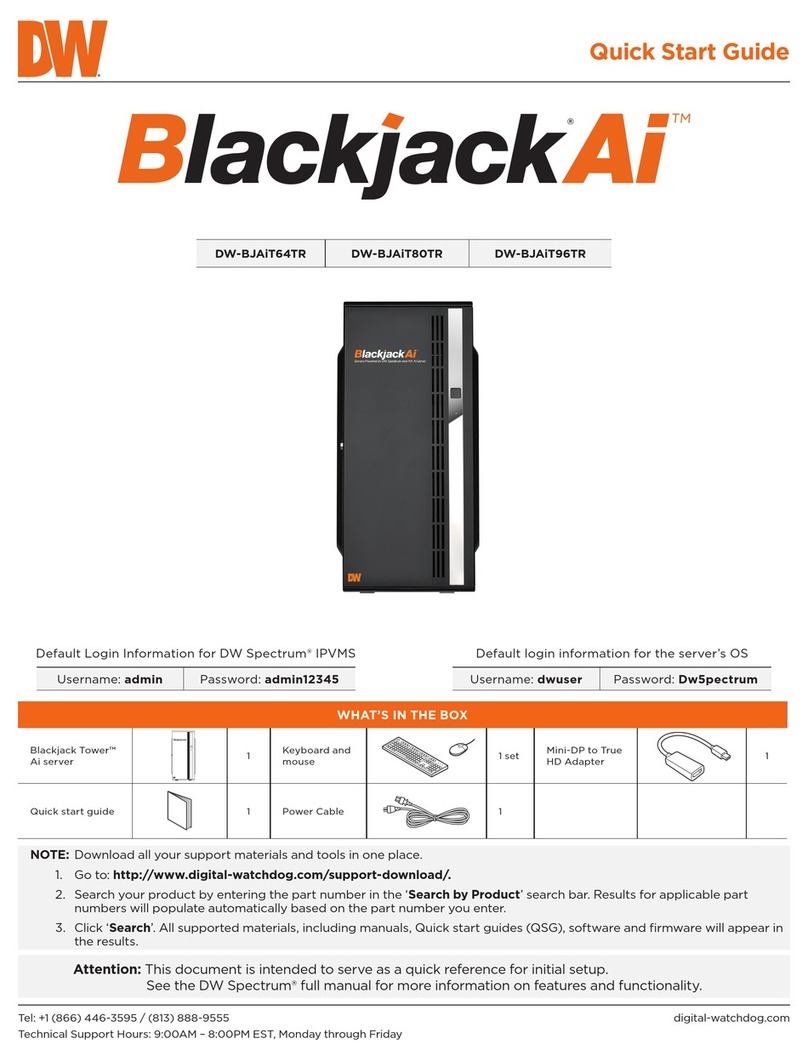 Digital Watchdog Blackjack Ai DW-BJAiT TR Series quick start guide